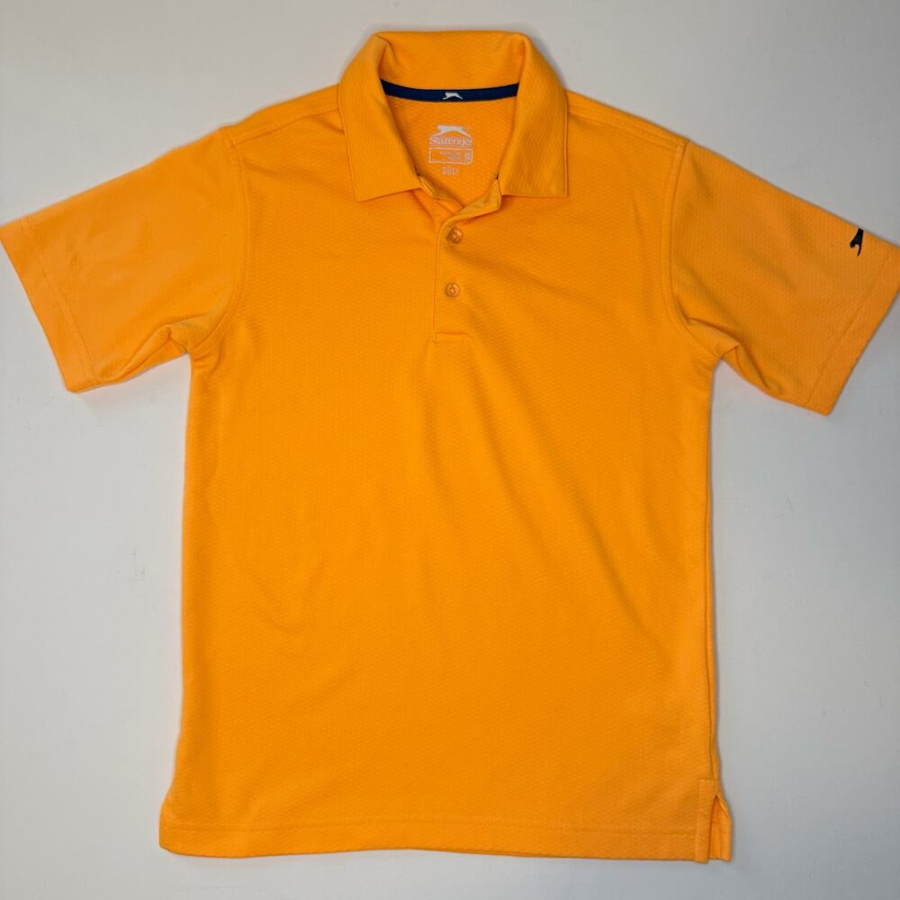 Slazenger Orange Golf Short Sleeve Polo Shirt Kids Medium